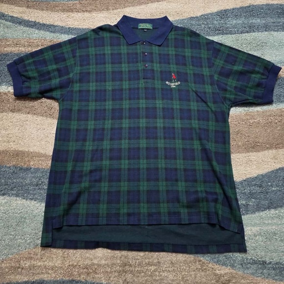 Jimmy Hume Muirfield 1744 Polo XXL Black Watch Plaid Golf Shirt Scotland - Picture 2 of 8